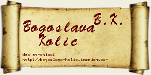Bogoslava Kolić vizit kartica